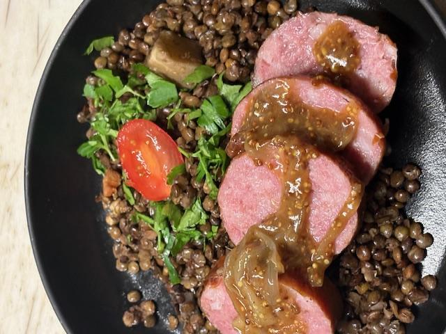 Saucisse lentilles du Puy